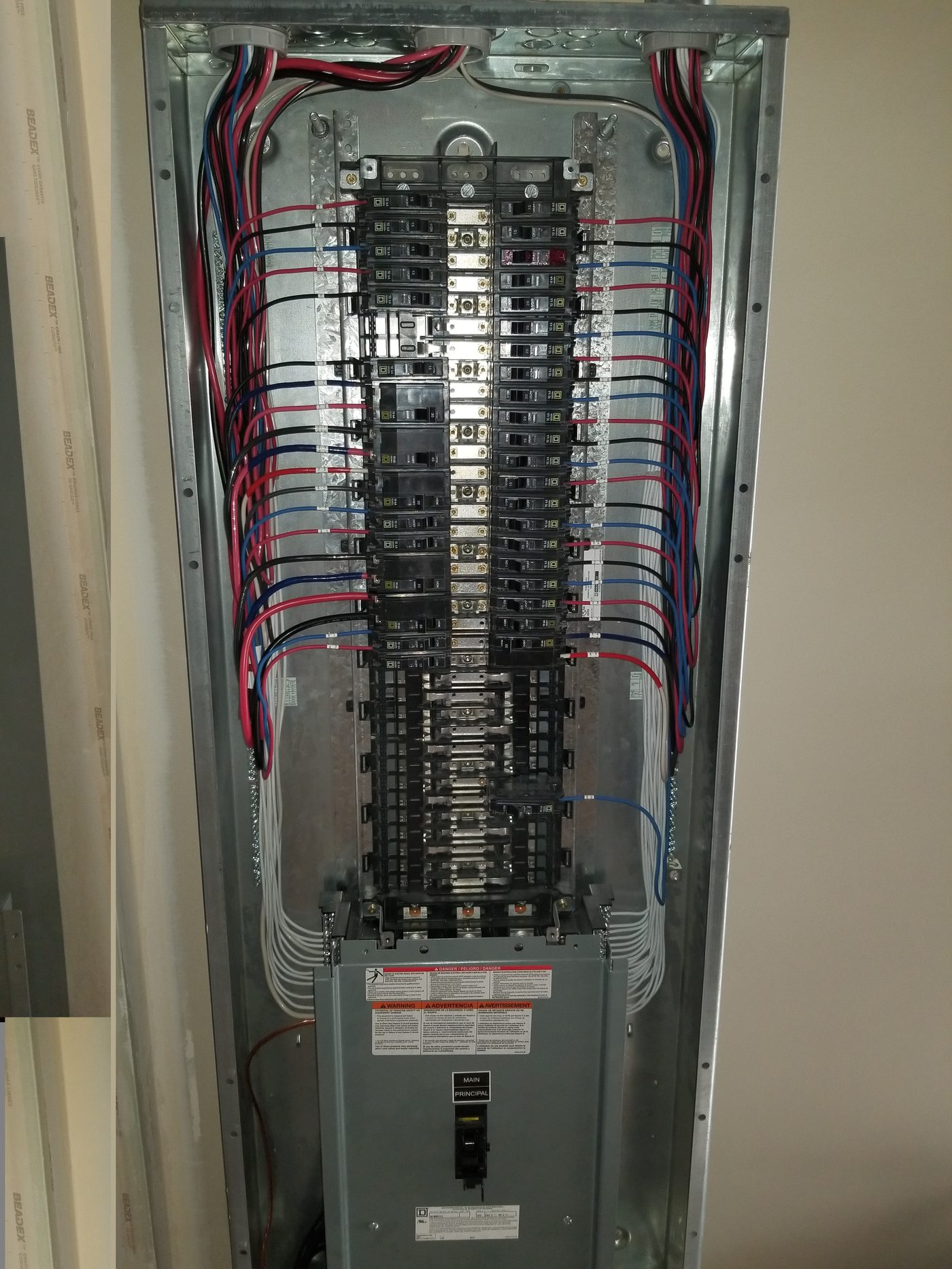 Distribution panel fully terminated